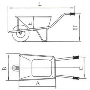 progettazione della carriola della carriola di ruota della costruzione della costruzione WB6414TS